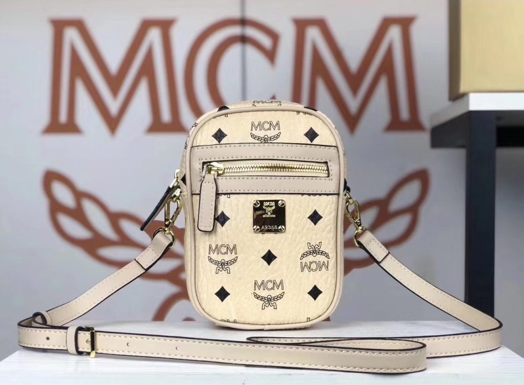 MCM 新款 x-mini 斜挎包（米白）经典Visetos 印花 男女通用款